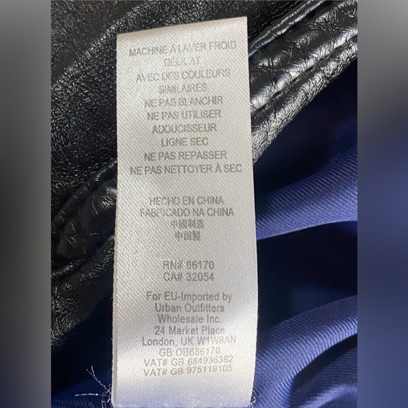 Free People Women Black Vegan Moto Faux Leather Jacket Biker Size Small - Picture 9 of 10